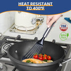 KSENDALO Fish Spatula Egg Flexible Slotted Turner Flipper, Silicone Coated Edged Kitchen Utensil for Nonstock Cookware, Lightweight & Sturdy Cooking Tool for Fish, Eggs, Pancakes, Omelettes