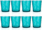 KX-WARE 12-ounce Acrylic Old Flashion Glasses Plastic Tumblers, set of 8 Turquoise