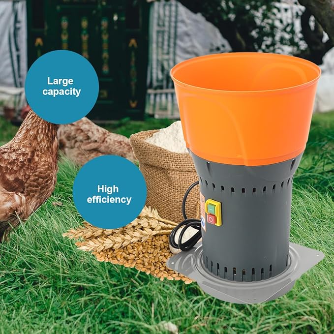 Grain Mill Corn Grinder, 1000W Electric Feed Ginder Mill Dust-Free Dry Cereals Grinder with Detachable Hopper & 3 Sieves for Wheat Corn Grain Spice Coffee Beans 1.85 Gallons (7L)