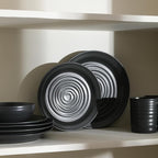 Stone Lain Orbit 4-Piece Dinner Plate Set Stoneware, Charcoal