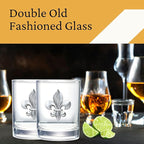 Heritage Pewter Fleur de Lis Double Old Fashion | Double Rocks Glass 14 OZ for Liquor | Expertly Crafted Pewter Glass