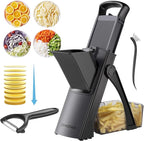 Mandoline Slicer For Kitchen, Thickness Adjustable Onion Vegetable Chopper, French Fry Cutter, Potato Vegetable Slicer, Multifunctional Kitchen Food Fruit Chopper，With Peeler/Cleaning Brush