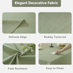 Laolitou Table Cloth Rectangle Linen Waterproof Textured Green Tablecloth, Washable Wrinkle Free Spill Proof Fabric Tablecloths for Dining Table Farmhouse Kitchen Holiday, 60x120 Inch