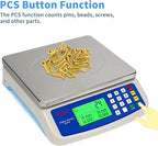 Large Digital Kitchen Scale 30KG Commercial Food Scale 66LB for Baking Bread Meat Stainless Steel Price Computing Scale LCD Display,Prep Counting Scale for Parts and Coins Adapter Included