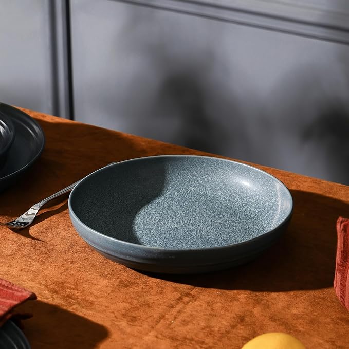 Stone Lain Elio 4-Piece Pasta Bowl Set Stoneware, Blue
