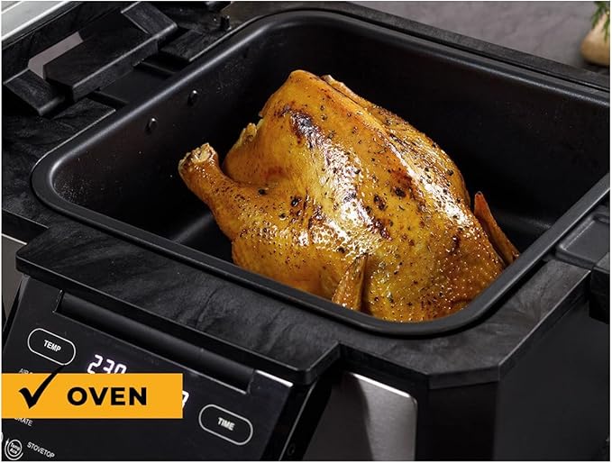 Foodgenie Gourmax Pro One Cooking Device - All-in-One Oven, Smokeless Grill, Air Fryer, Griddle, Cooker & More – 16 Preset Functions, Smart Temperature Control, Dual Surface, Dishwasher Safe, 1500W