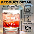 kunlisa Doberman Gifts Whiskey Glasses, Doberman Gifts for Women, Dog Dad Mom Lovers Owners Gift, 10 oz Drinking Rocks Glasses for Women Men Whisky Cocktail Scotch Bourbon Liquor
