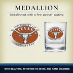 Heritage Pewter Texas Longhorns Double Old Fashion | Double Rocks Glass 14 OZ for Liquor | Expertly Crafted Pewter Glass