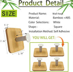 Self Adhesive Wall Hooks for Hanging Heavy Duty,Small Sticky Decorative No Nail White Hooks,4 Pieces Cute Unique Utility Hooks No Damage Hanger Hook for Wall Mounted