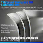 WELLOXY 7.5Qt Tri-Ply Stainless Steel Stock Pot with Tight-Fittng Lid & Twist and Lock Handles for Energy-Saving Cooking, Large Stew Pots for Soup, Gumbo, Pasta, Dutch Oven Style Cookware on Induction