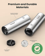 Electric Salt and Pepper Grinder Set with Rechargeable Base - Upgraded Large Capacity, Refillable Pepper Mill Set with LED Light & Adjustable Coarseness, Ideal for Kitchen, Outdoor, BBQ & Gift Giving