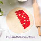 Talisman Designs Pie Top Cutter | 10-Inch | Red | Pie Crust Cutter | Pie Decorating Tools | Pie Pastry Baking Accessories | Stencil Crust Cutout