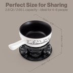 Swissmar Heidi Cheese Fondue Set - 2.8 QT / 2.65 L - Ceramic Fondue Pot with Rechaud, Fondue Burner, 6 Forks & Recipe Card - Ideal for Melting Cheese, Chocolate & Caramel - White