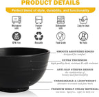 Wheat Straw Small Bowls Set of 6, Unbreakable 10 OZ Mini Dessert Bowls, Snack Bowl for Kitchen, Picnic, Microwave & Dishwasher Safe Bowl Set for Ice Cream, Fruits, Appetizer, Black