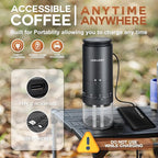 Portable Coffee Grinder – Rechargeable Espresso Coffee Grinder with Stainless Steel Burr Mill for Travel, Camping – Black Cordless Electric Small Grinders with 38 Adjustable Grind Settings