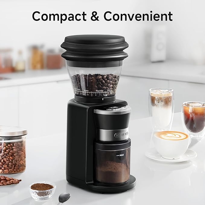 HIBREW G3 Coffee Grinder, 31 Levels of Accuracy Settings, Electric Burr Grinder for Espresso/Mocha/Drip Coffee/Pour Over