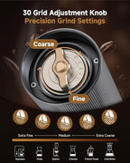 Manual Coffee Grinder,Hand Coffee Grinder with 30 Adjustable Settings,CNC 420 Stainless Steel Espresso Conical Burr-Portable Multi-Bearing Design for Pour Over,French Press & Moka pots
