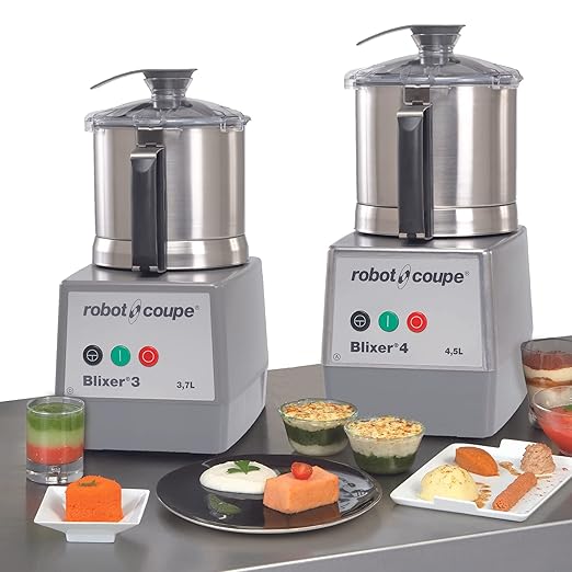 Robot Coupe BLIXER 4 Blixer Vertical Commercial High Speed Blender/Mixer, 4.5-Quart Stainless Steel Batch Bowl, 1 Speed, Stainless Steel, 120 Vol, 1-1/2 hp