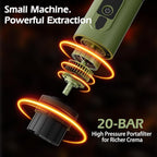 InkTrail Portable Electric Espresso Machine,Travel Coffee Maker for Camping, Self-Heating with Rechargeable Battery, Compatible with Ground Coffee & NS Original Capsule for Car, RV, Hiking, Office