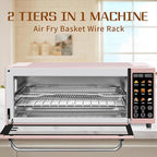 SEEDEEM 9-in-1 Air Fryer Oven, 16-Quart Countertop Convection Oven with Toaster, Broil, Pizza, Dehydrator, Large Capacity Kitchen Appliance in Pink, Silver, Black