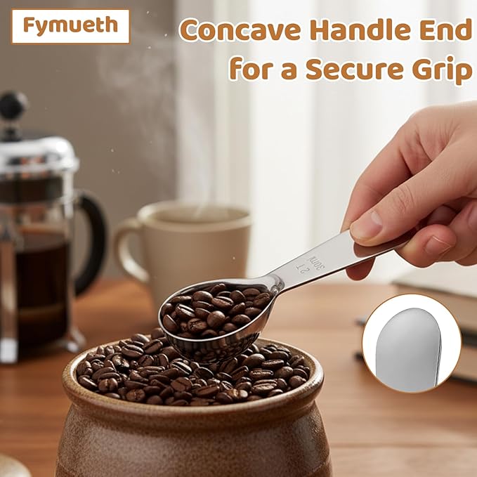 2 Tablespoon Scoop, Stainless Steel Tablespoon Measuring Spoon, 2 Tbsp Scoop for Coffee, Baking, Cooking, 30ml Capacity, 4.69 x 1.97 Inches (Set of 2)