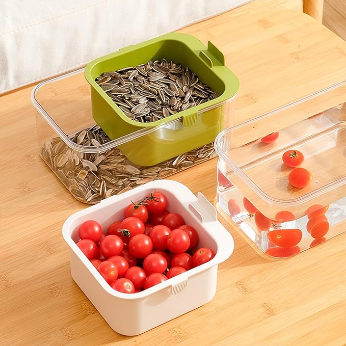 Multi-functional Drain Basket Fruit Cleaning Bowl with Strainer Container, Kitchen Sink Food Catcher Drainer Fruit Rinser Bowl (1, White)