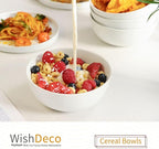 Cereal Bowls Set of 4, White Soup Bowls 20 oz, Ceramic Breakfast Bowl 6 Inch, Kitchen Bowl for Salad, Pasta, Ramen, Oatmeal, Noodle, Rice, Microwave and Dishwasher Safe