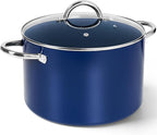MICHELANGELO 8 Quart Stock Pot with Lid, Non Toxic Cooking Pot, Ceramic Soup Pots with Lid, Non Stick Pot with Stainless Steel Handle, Induction Compatible