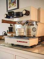 Normcore 58mm Slim Naked Portafilter with 18g Precision High Extraction Basket Fits La Marzocco Home Espresso Machines, Genuine American Walnut Handle