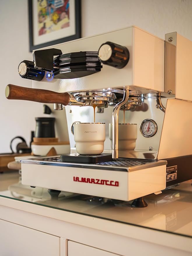 Normcore 58mm Slim Naked Portafilter with 18g Precision High Extraction Basket Fits La Marzocco Home Espresso Machines, Genuine American Walnut Handle