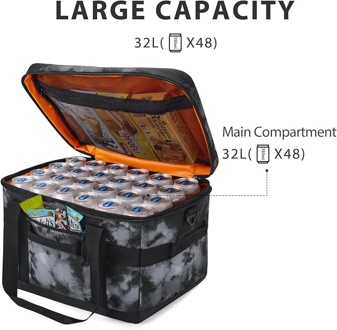 TOURIT Cooler Bag 48/60 Cans Insulated Soft Cooler Large Collapsible Cooler Bag 32/40L Lunch Coolers for Picnic, Beach, Work, Trip