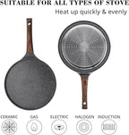 Nonstick Crepe Pan Set, 5 Piece Set Kitchen Pancake Grill Pan, 11 Inch Nonstick Ceramic Flat Skillet Dosa Tawa Comales Para Tortillas Pancake Pans, Fry Pans Compatible with All Stovetops