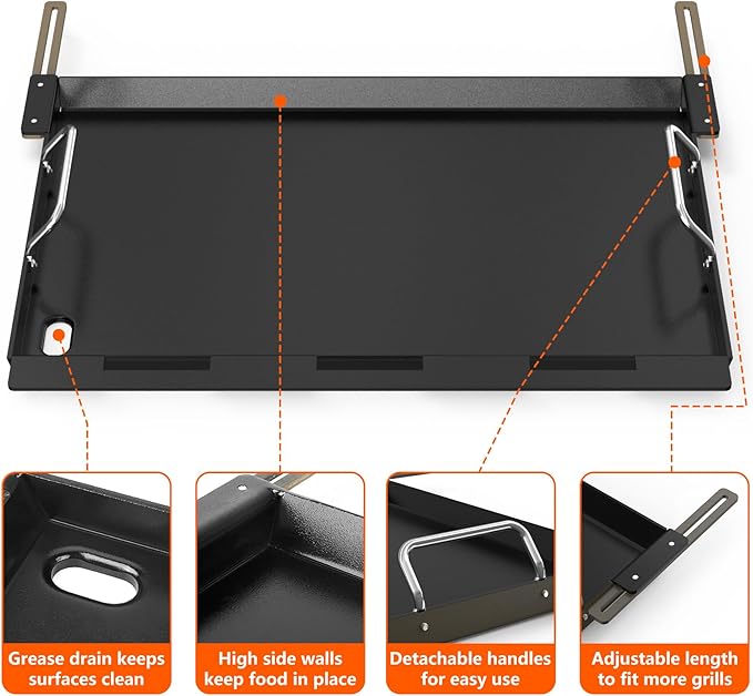 Stanbroil Full Size Griddle Insert for Most 4-Burner Gas Grill Universal Flat Top Grill Griddle for Weber, Royal Gourmet, Cuisinart, Char-Broil, Nexgrill, Napoleon, Dyna-Glo, Monument Grills and More