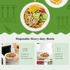 ECOLipak 150 Pack Compostable Disposable Paper Bowls, 12 OZ Heavy duty Biodegradable Eco Friendly Sugarcane Bagasse Bowls Great for Soup, Salad, Milk Cereals