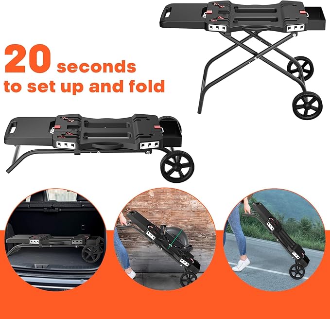 Outdoor Grill Stand for Weber Q1200, Q1000, Q2200, Q2400, Portable Grill Cart for Blackstone 17"& 22" Table Top Griddles, for Weber Grill,Griddle Stand for Blackstone,for Travel and Camping