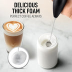 Zulay Kitchen Whisk Milk Frother with 4 Duracell Batteries - Powerful Handheld Foam Maker for Coffee, Lattes, Matcha, Hot Chocolate & Cappuccinos - Whip Creamy Froth in Seconds