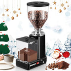 Huanyu Flat Burr Coffee Grinder with 19 Grinding Settings Electric Coffee Bean Grinder Adjustable Bulk Coffee Grinder Large Capacity 35oz Black