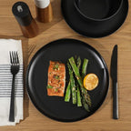 Gibson Home Fairhope 12 Piece Melamine Dinnerware Set - Matte Black