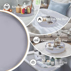 MAONAME 13" Gray Round Tray, Grey Serving Tray with Handles, Modern Round Decorative Trays for Coffee Table, Plastic Trays for Ottoman, Bathroom, Decor