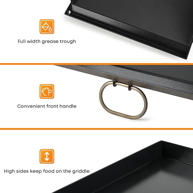 Stanbroil Universal 1-Burner Griddle, Nonstick Flat Top Griddle for Camp Chef and most 16" Deep Camping Stoves, Black