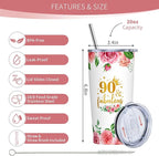 90th Birthday Gifts for Women, Gifts for 90 Year Old Woman, 90th Birthday Ideas, 90 Year Old Bday Gift for Women, 1935 Bday Gift for Woman 20oz Tumbler