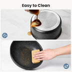 12 Pcs Pots and Pans Set, Nonstick Kitchen Cookware Sets Detachable Handle, Induction Healthy Non Stick RV Cookware, Dishwasher ＆ Oven Safe, Black