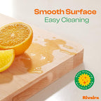 Riveira Maple Wood Cutting Board – Gourmet Maple Grandeur: 15 x 10 Wooden Cutting Board – Natural Wooden Cutting Boards For Kitchen Decorative – Innovative Juice Grooves Maple Wooden Chopping Board