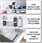 ONCE FOR ALL Upgrade Safe Mandoline Slicer Plus, Biger Size, Adjustable Vegetable Food Chopper Potato Fries Cutter, Detachable Blade, Kitchen Chopping Artifact, Gift (Black)