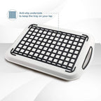 Food Trays for Eating on Couch - 2 Pack - Non Slip Dinner Trays for Eating Set of 2 Non Slip Serving Tray and Food Tray with Handles (White)