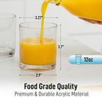 Zulay Kitchen Acrylic Glasses Drinkware - 6 Piece Unbreakable Plastic Tumblers - BPA-Free, Reusable Plastic Drinking Glasses for Home & Outdoors - Stackable, Lead-Free & Dishwasher Safe - (12 oz)