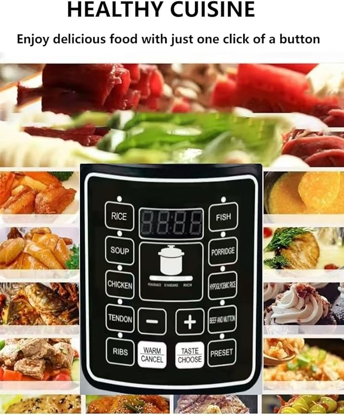 12 In 1 Electric Pressure Cooker With 24-Hour Reservation Function, Slow Cooker, Rice Cooker, Wok, Cake, Yogurt, Etc., 6 L, Stainless Steel/Black.