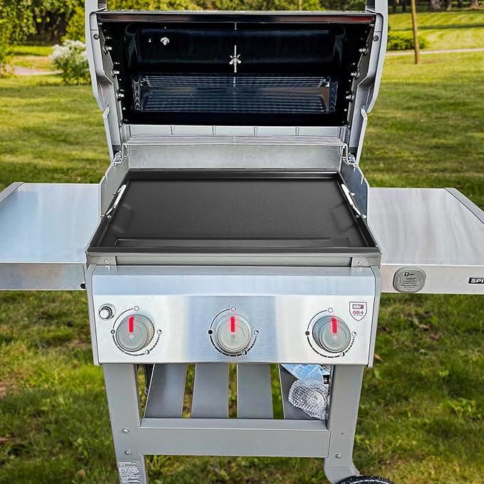 6787 Full-Size Griddle Inserts with Handles for Weber Spirit I & II 300 Series Grills Nonstick Flat Top Griddle for Weber Spirit E-310 E-320 S-310 S-320 Spirit II E-310 S-310 E-320 S-320 Series