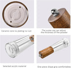 Acrylic kitchen tools grinder Salt and pepper grinder, adjustable thickness, suitable for the home (Light wood)