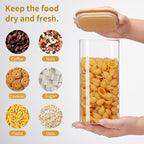 Square Glass Food Storage Jars with Lids[Set of 3], Perfect for Pasta, Cookies, Nuts, Coffee, Cereal, Flour, Organize Your Kitchen and Pantry with these BPA-Free Glass Jars with Canisters